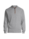 Peter Millar Crown Crafted Artisan Stretch Cashmere Quarter-zip Pullover In Gale Grey