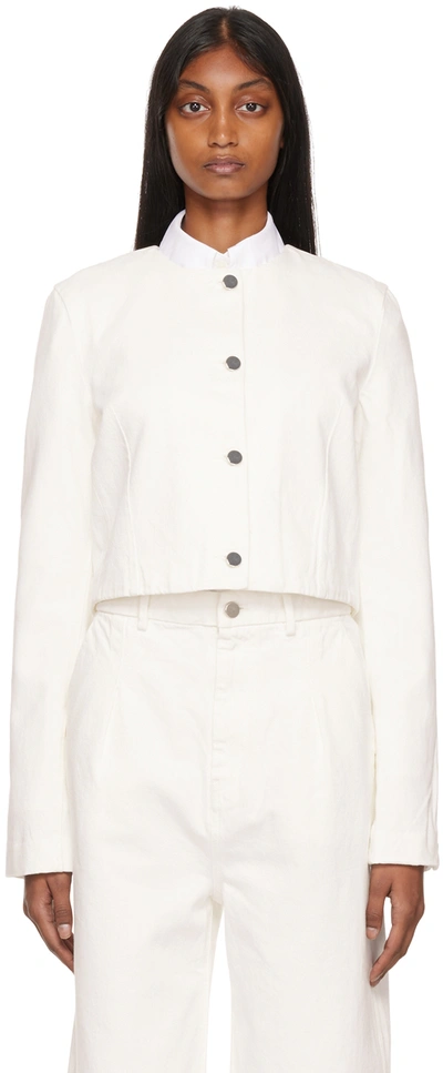Loulou Studio White Haro Denim Jacket In Ivory