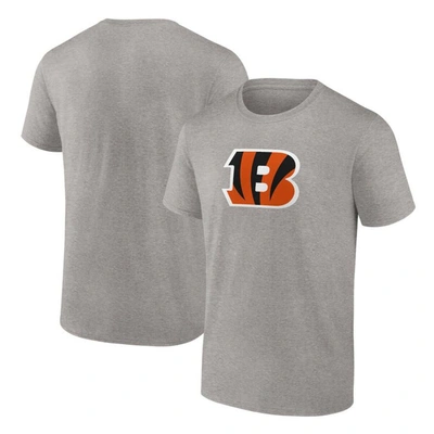Fanatics Branded Heathered Gray Cincinnati Bengals Team Primary Logo T-shirt