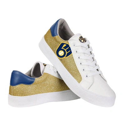 Foco Milwaukee Brewers Glitter Sneakers In White