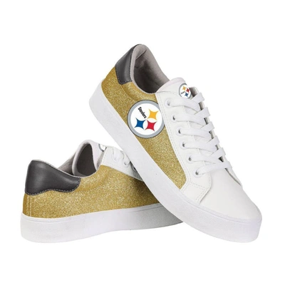 Foco Pittsburgh Steelers Glitter Sneakers In White