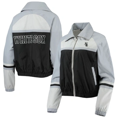 The Wild Collective Black Chicago White Sox Colorblock Track Raglan Full-zip Jacket