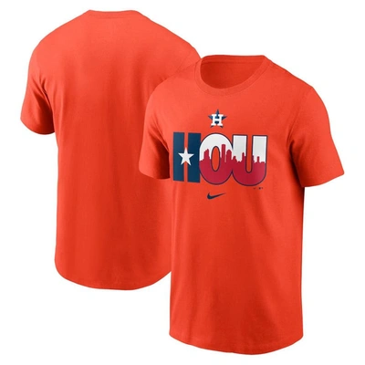 Nike Men's  Orange Houston Astros Wordmark Local Team T-shirt