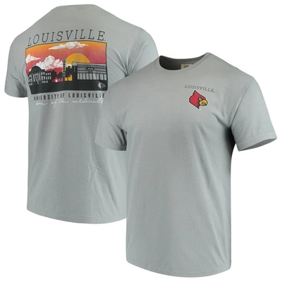 Image One Gray Louisville Cardinals Team Comfort Colors Campus Scenery T-shirt