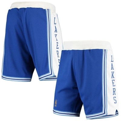 Mitchell & Ness Men's  Blue And White Los Angeles Lakers 2009/2010 Hardwood Classics Authentic Shorts In Blue,white