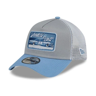 New Era Men's  Light Blue, Gray Wendell Scott Legends 9forty A-frame Trucker Snapback Adjustable Hat In Light Blue,gray