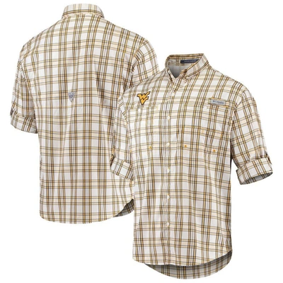 Columbia White West Virginia Mountaineers Super Tamiami Omni-shade Long Sleeve Button-down Shirt