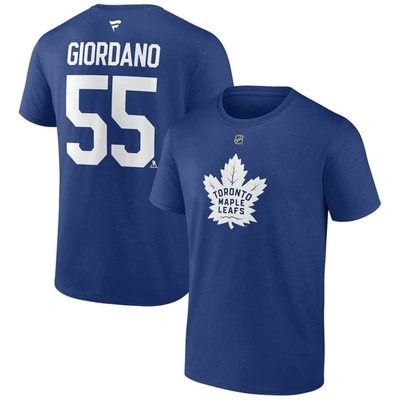 Fanatics Branded Mark Giordano Blue Toronto Maple Leafs Authentic Stack Name & Number T-shirt