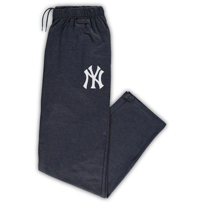 Profile Men's Heathered Navy New York Yankees Big And Tall Pajama Pants