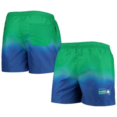 Foco Royal Seattle Seahawks Retro Dip-dye Swim Shorts