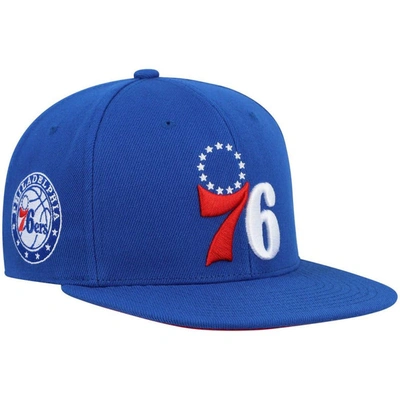 Mitchell & Ness Men's  Royal Philadelphia 76ers Core Side Snapback Hat
