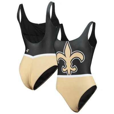 Foco Black New Orleans Saints Team One-piece Swimsuit