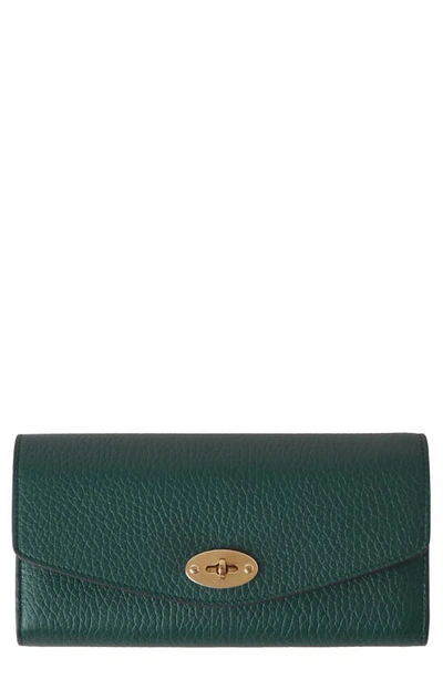 Mulberry Darley Continental Leather Wallet In  Green