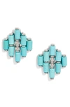 Kendra Scott Ember Statement Stud Earrings In Variegated Turquoise