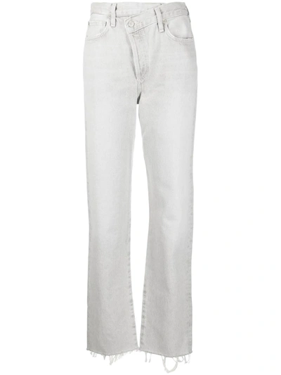 Agolde Criss Cross Straight-leg Mid-rise Jeans In Coin