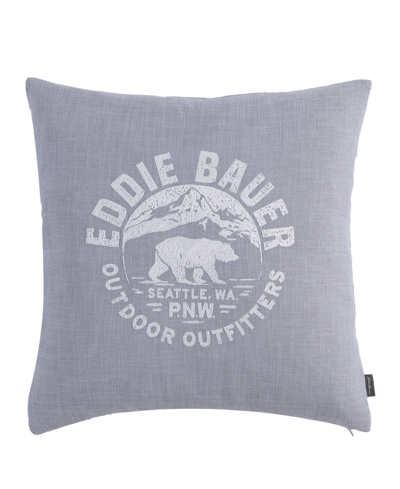 Eddie Bauer Bear Outdoor Outfitters Square Pillow Cover In Gray