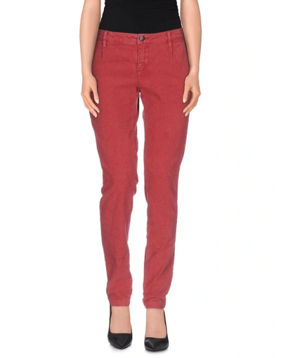 Department 5 Casual Pants In Brick Red