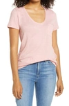 Caslonr Rounded V-neck T-shirt In Pink Bride