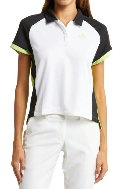 Adidas Golf Colorblock Polo In White