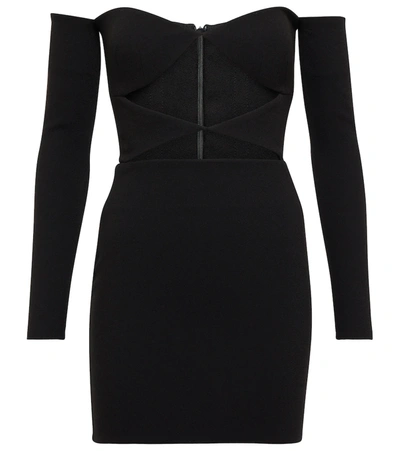 Alex Perry Hadley Off-the-shoulder Cutout Mini Dress In Black