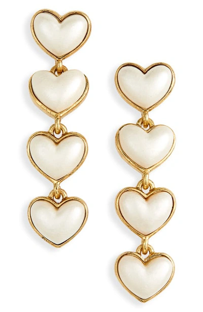 Oscar De La Renta Sweetheart Imitation Pearl Drop Earrings