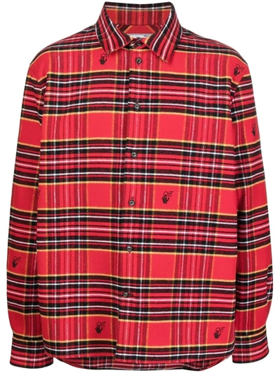 Off white hotsell red plaid shirt