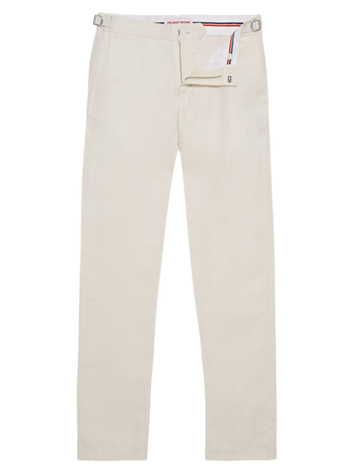 Orlebar Brown Happy Stripe Griffon Linen Pants In White Sand