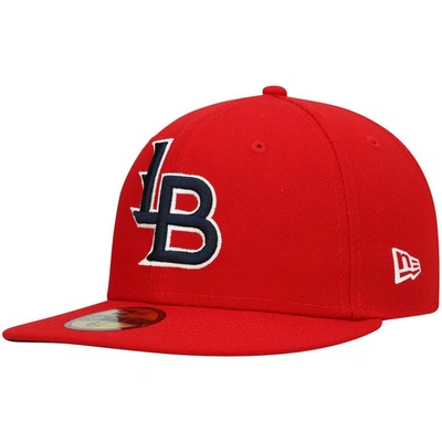 New Era Red Louisville Bats Authentic Collection Road 59fifty Fitted Hat