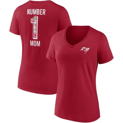Fanatics Branded Red Tampa Bay Buccaneers Team Mother's Day V-neck T-shirt
