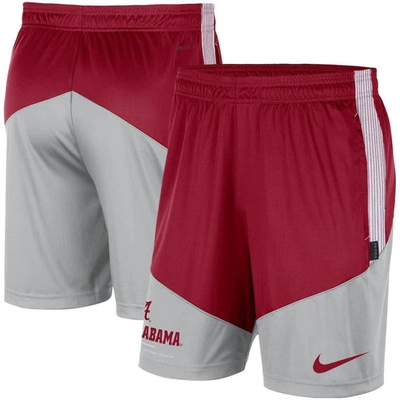 Nike Men's  Crimson And Gray Alabama Crimson Tide Team Performance Knit Shorts In Crimson,gray