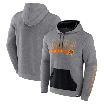 Fanatics Branded Heathered Gray Phoenix Suns Off The Bench Color Block Pullover Hoodie