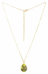 Saachi 18k Plated Mojave Turquoise Necklace In Green