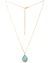 Saachi 18k Gold Plated Mojave Turquoise Teardrop Pendant Necklace