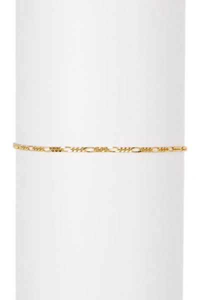 Karat Rush 14k Yellow Gold Shiny Diamond-cut Classic Figaro Bracelet