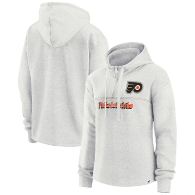 Fanatics Branded Ash Philadelphia Flyers True Classics Legacy Quarter-zip Hoodie