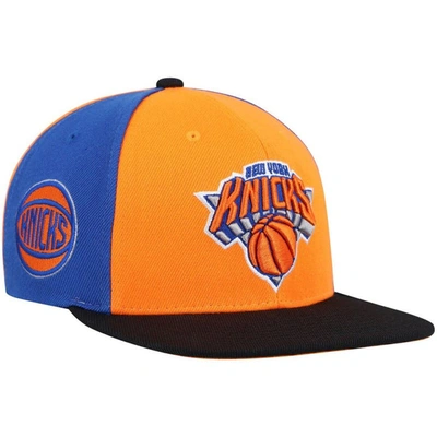 Mitchell & Ness Men's  Orange New York Knicks On The Block Snapback Hat