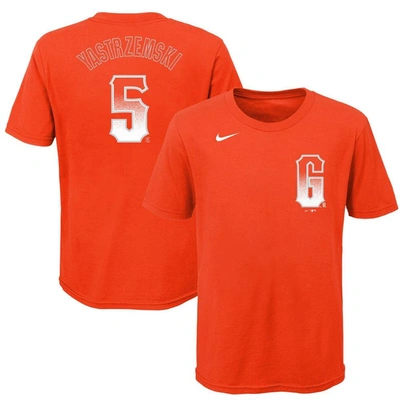 Nike Kids' Youth  Mike Yastrzemski Orange San Francisco Giants City Connect Name & Number T-shirt