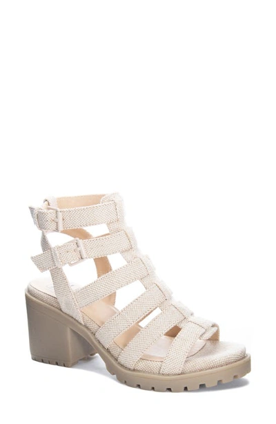 Dirty Laundry Fun Stuff Natural High Heel Gladiator Sandal Heels In White