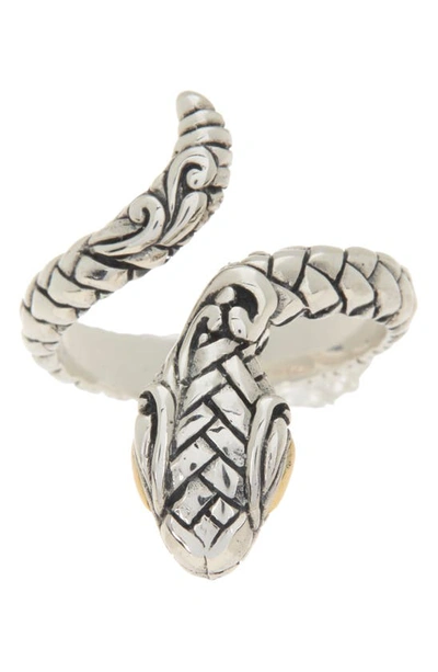 Samuel B. 18k Gold & Sterling Silver Snake Ring In Silver/gold