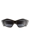 Fifth & Ninth Zaria 55mm Geometric Sunglasses In Black/ Black
