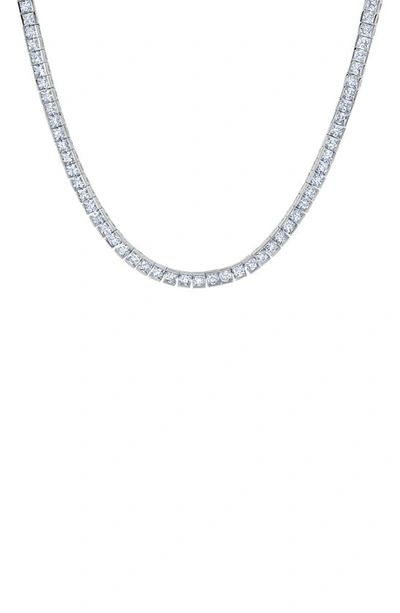 Crislu Princess Cubic Zirconia Tennis Necklace In Platinum