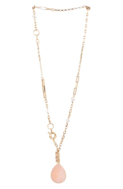 Saachi Gemstone Chain & Pendant Necklace In Rose Quartz