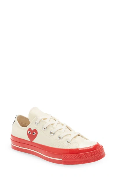 Comme Des Garçons X Converse Chuck Taylor® Red Sole Low Top Sneaker In White