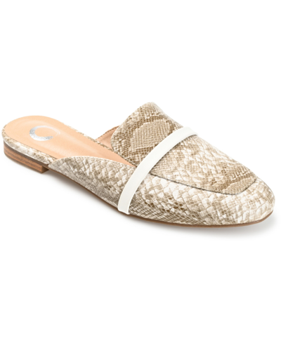 Journee Collection Reneye Embossed Mule In Taupe