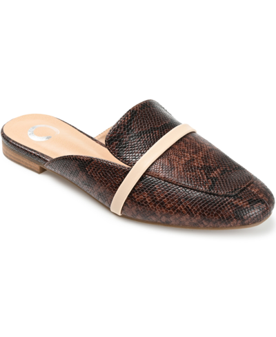 Journee Collection Reneye Embossed Mule In Brown
