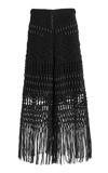 Jonathan Simkhai Women's Abbey Fringed Macrame Midi Skirt In Black