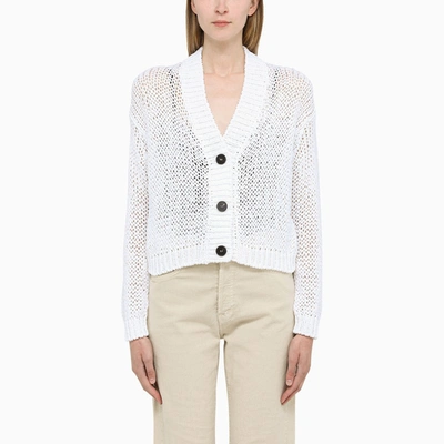 Roberto Collina White Knitted Cropped Cardigan