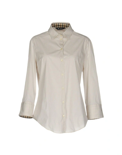 Aquascutum Solid Color Shirts & Blouses In Beige