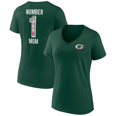 Fanatics Branded Green Green Bay Packers Plus Size Mother's Day #1 Mom V-neck T-shirt