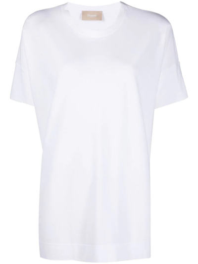 Drumohr Relaxed Cotton T-shirt In Bianco